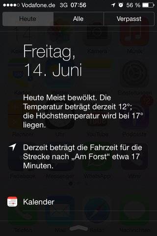 Centrum powiadomień iOS 7: Wiem, dokąd dzisiaj idziesz
